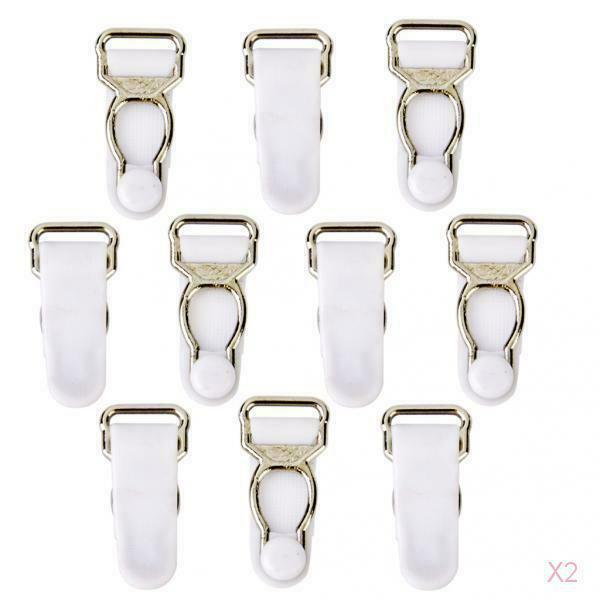 Garter Belt for Men Belt Clips Hooks Cuffs 10 Pieces White