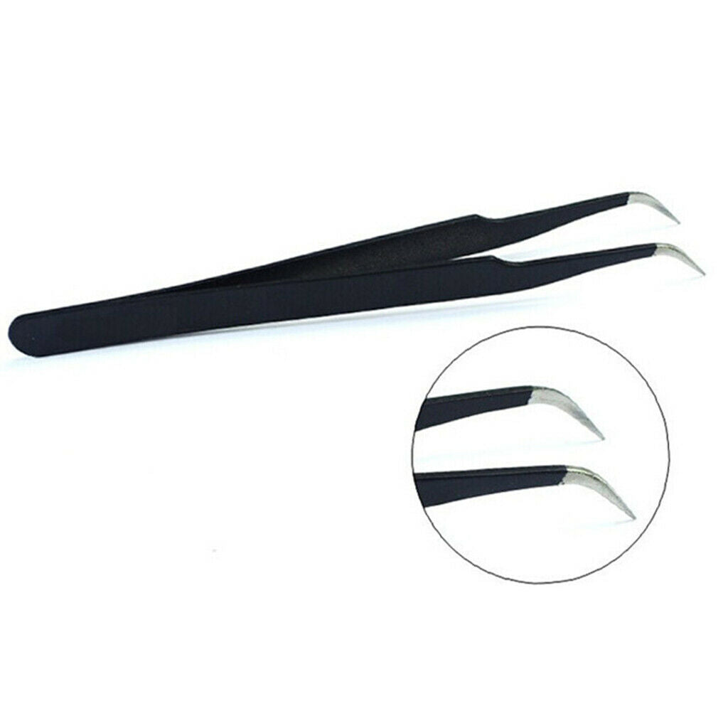 Pro Stainless Steel Curved & Straight Eyelash Extension Tweezers Make Up