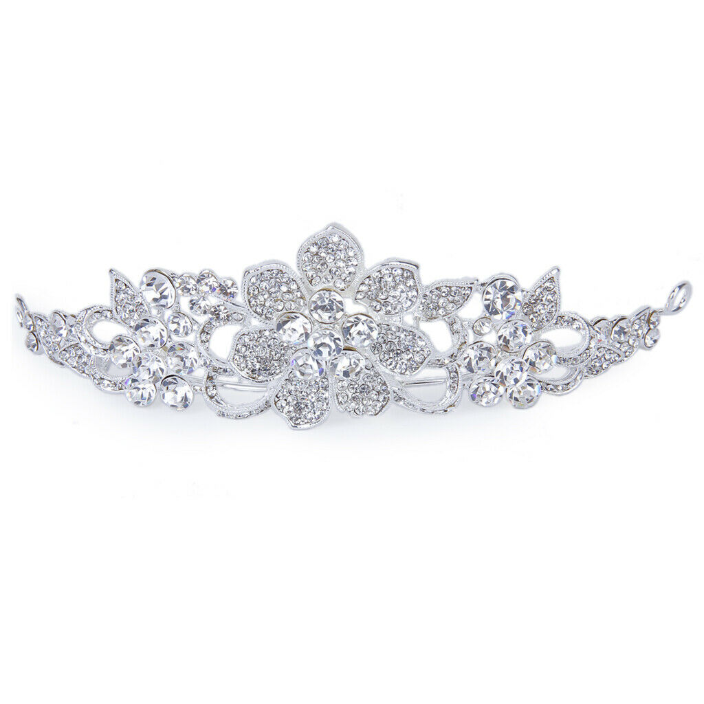 Gorgeous Crystal Flower Rhinestone  Headband Tiara Veil Wedding Bridal Prom
