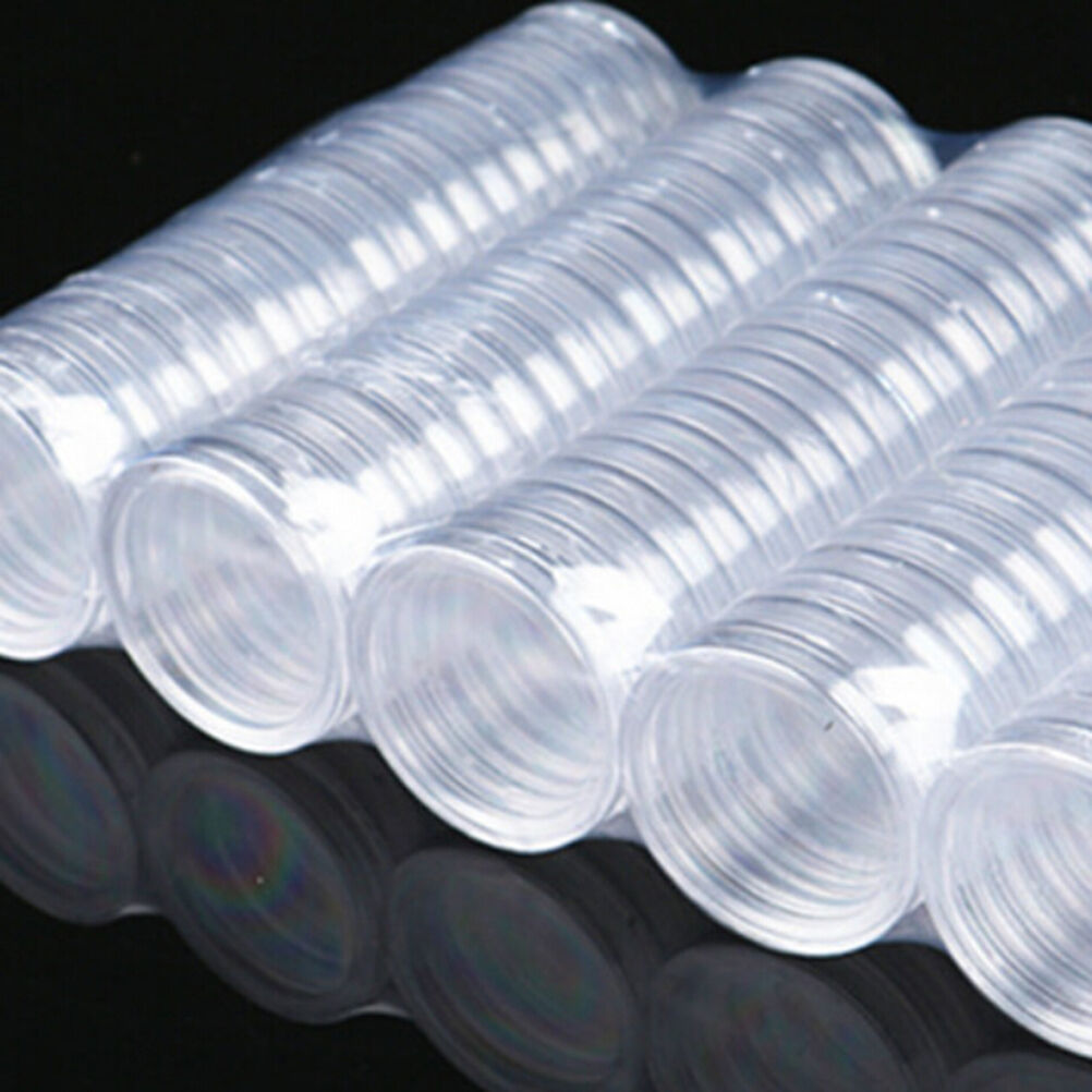 10x 35mm Applied Clear Round Cases Coin Storage  Capsules Holder Round Pla.l8