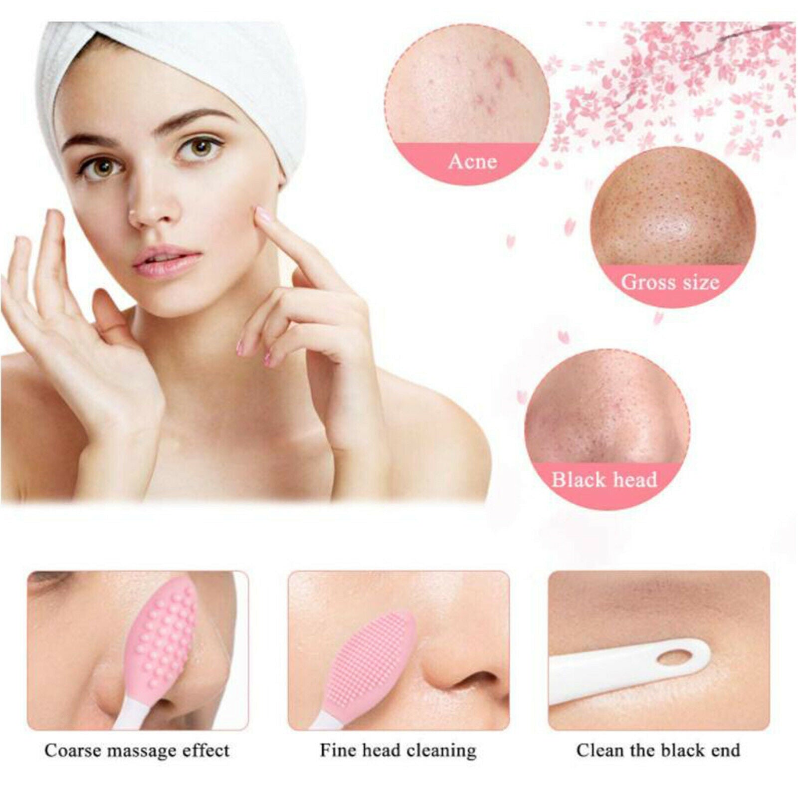 5Pcs Lip Scrub Brush Double-Sided Silicone Exfoliating Lip Brush Exfoliating