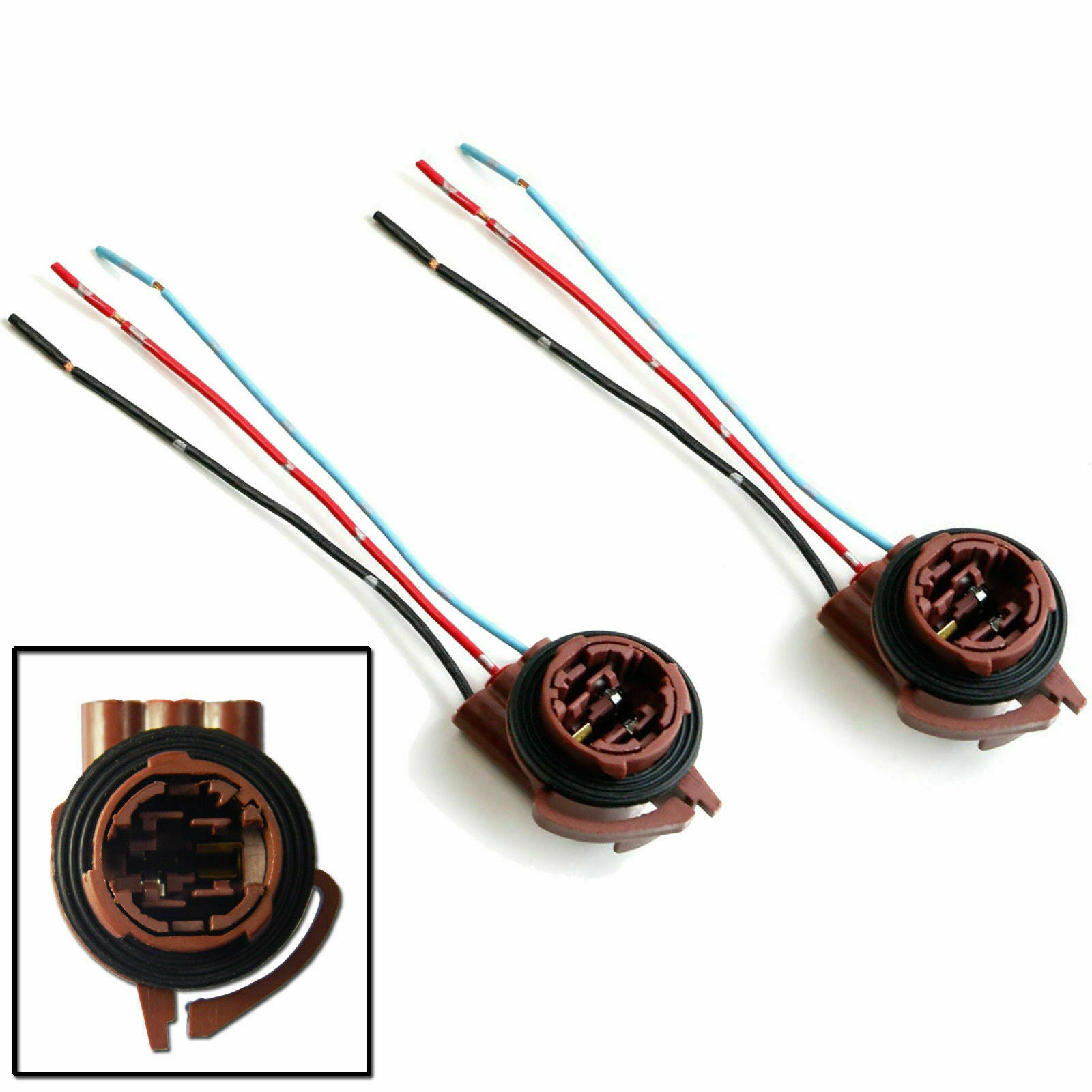 2pcs 3156 3157 4157 Pre-Wired Harness Socket For LED Signal Brake Turn Light