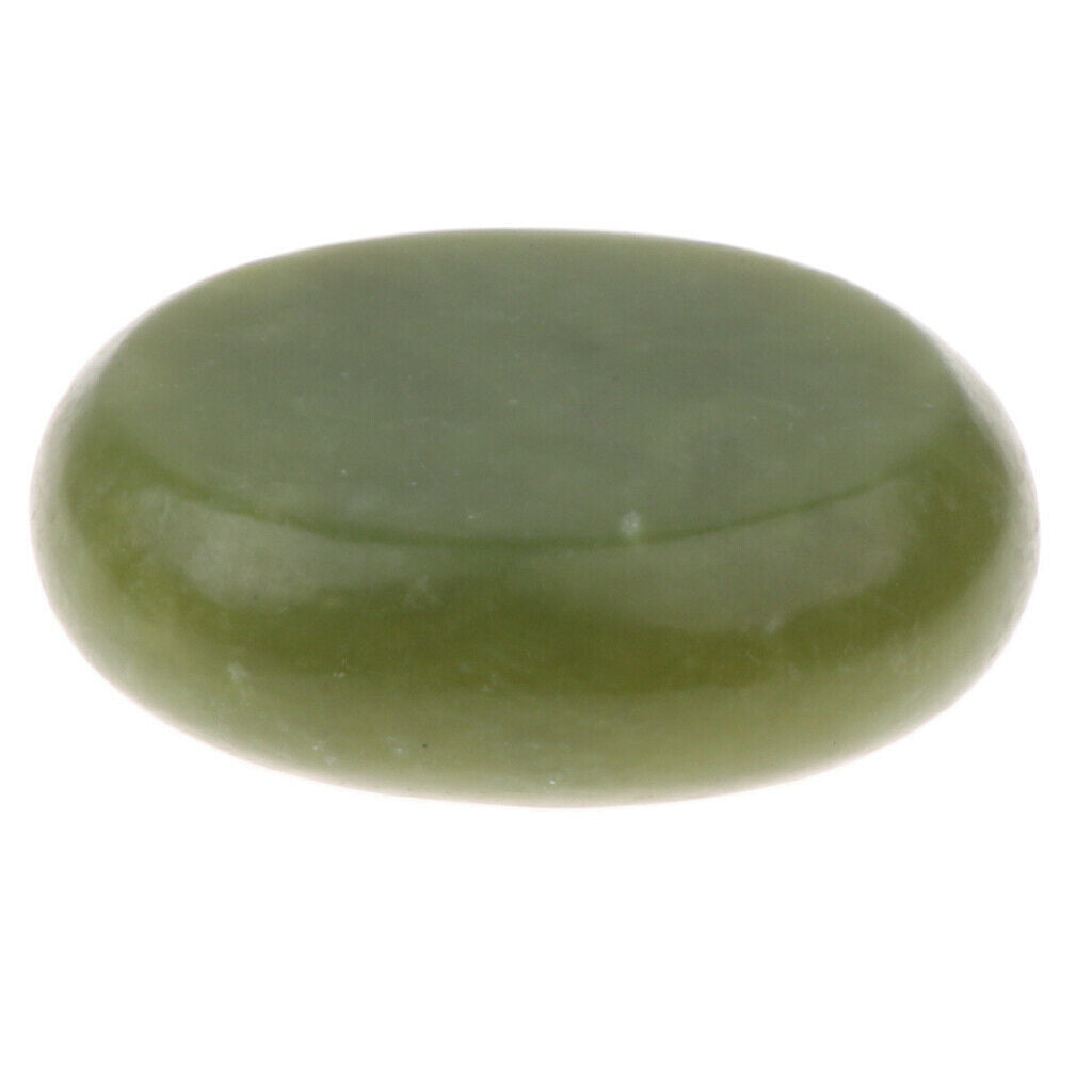 4 Pc Green Jade Massage Stone Warmer Rock Stones for Facial Body Skin Care 5x6cm