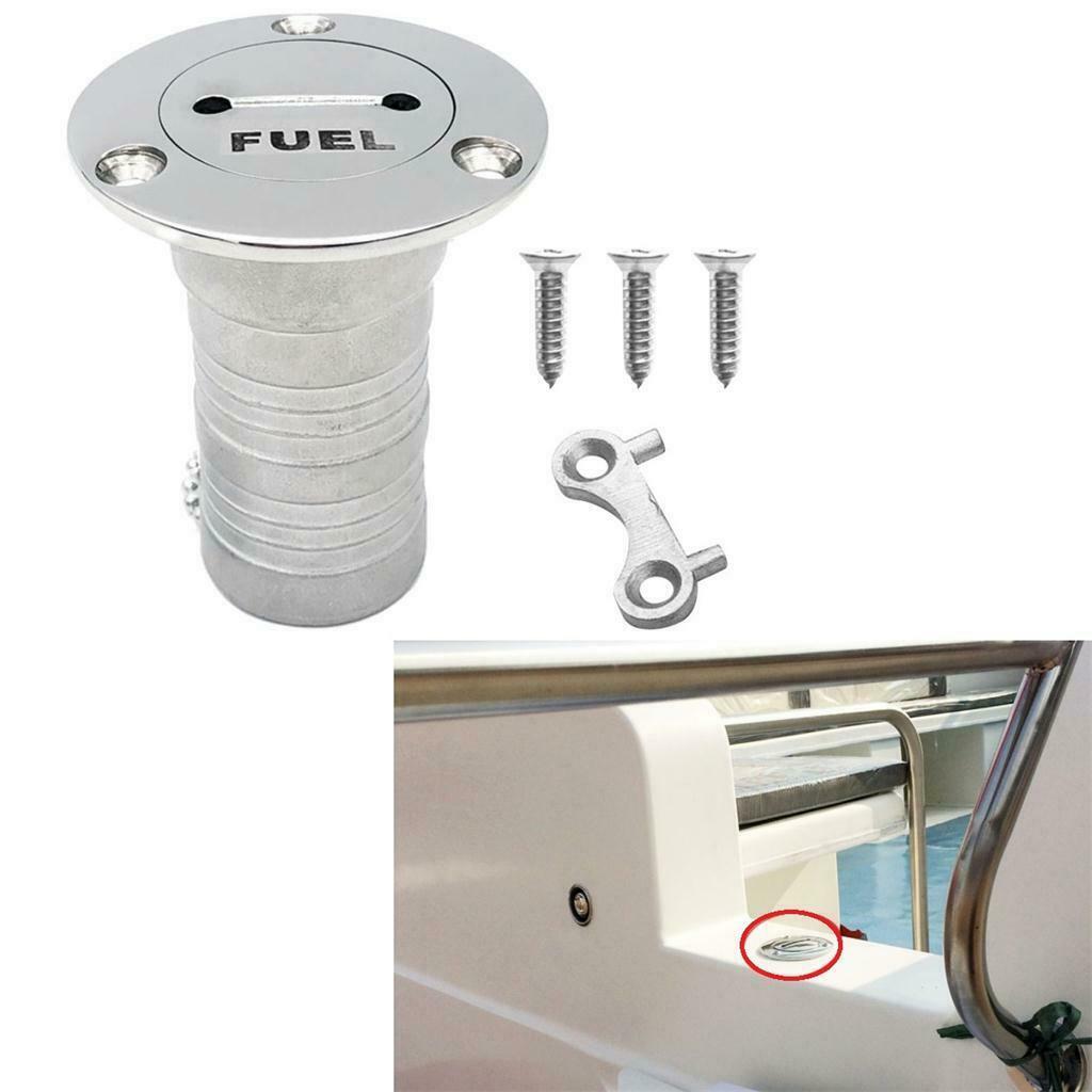 38mm Boat Gas Fuel Tank Deck Fill Filler Assembly - Marine Stainless Steel