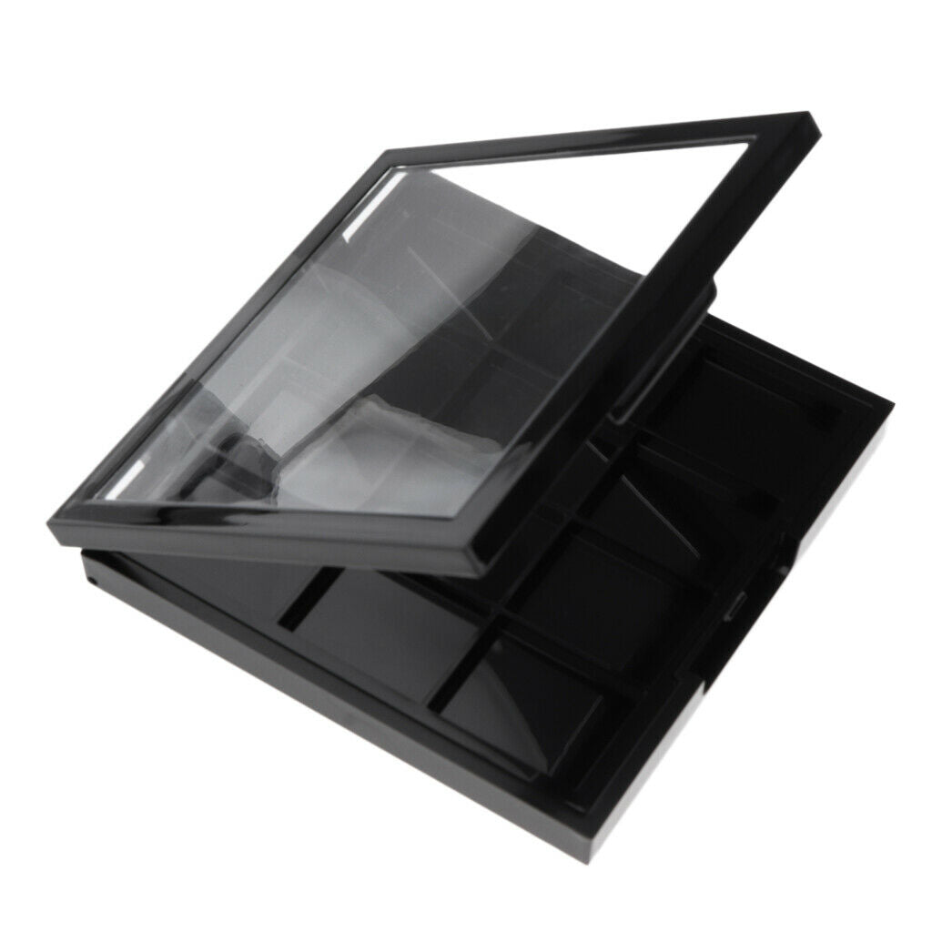 12 Slots Cosmetic Eyeshadow Palette Case Box for Blush Concealer Black