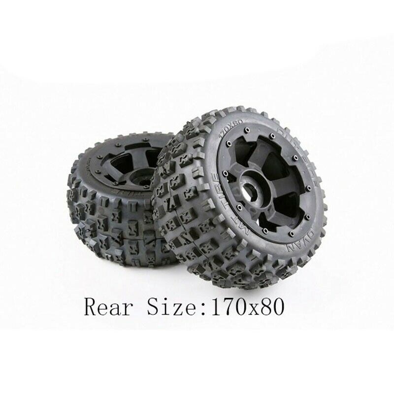 Tyres and Wheel Hub Set for 1/5 Hpi Km Baja 5B Rc Car Parts- Rear 170X80 W9K7