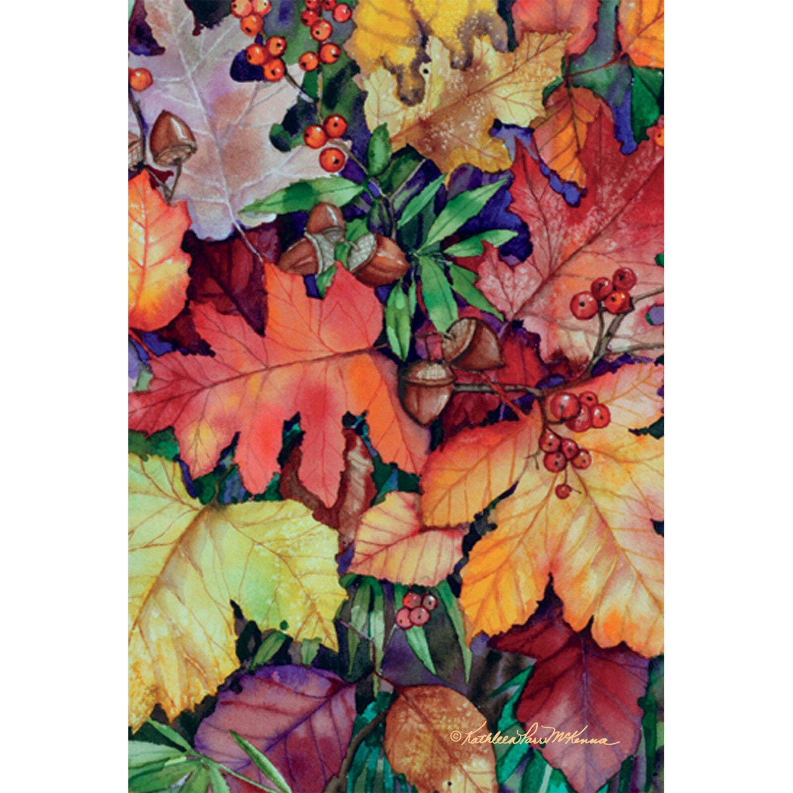 Toland Fallen Leaves 12.5 x 18 Colorful Multicolor Fall Autumn Leaf Garden Flag