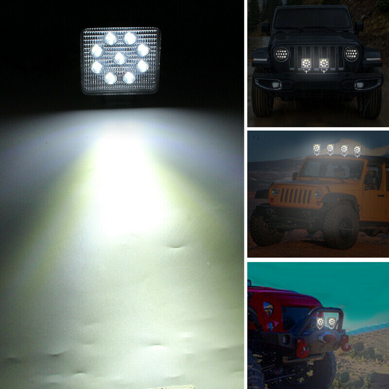 2PC 3.34" Square LED Fog / Flood Light Offroad Boat Tow Truck UTE ATV Work Light