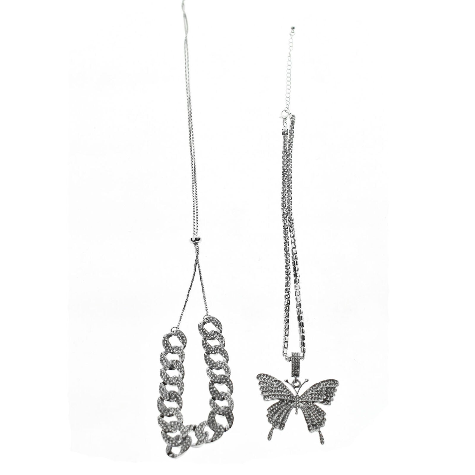 Fashion Butterfly Necklace Pendant Clavicle Choker Crystal Chain Women Jewelry
