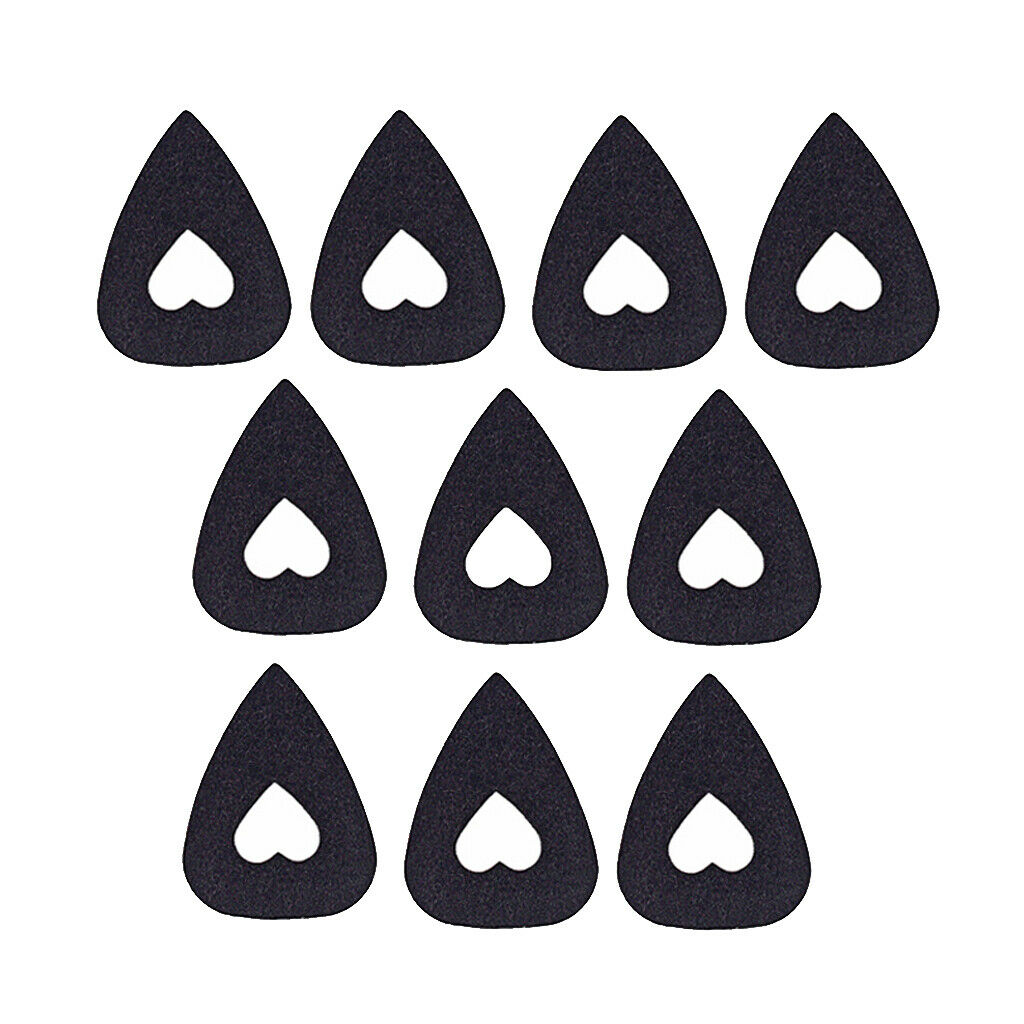 10 Pieces Guitar Ukulele Wool Felt Plectrum Picks for Guitar Parts Black