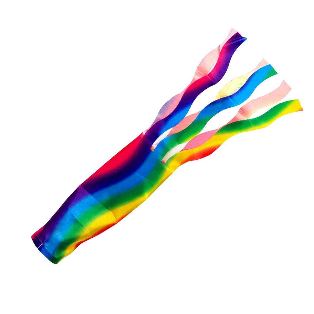 2pcs Rainbow Windsock Polyester Outdoor Garden Wind Sock Flag 27inch for Camping