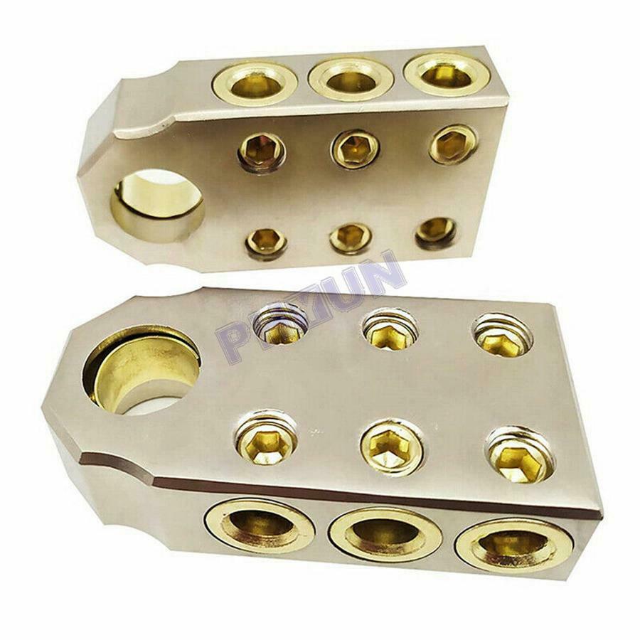 2x Car Audio SAE Top Post Battery Terminal 1/0 2/0 AWG Gauge Positive Negative