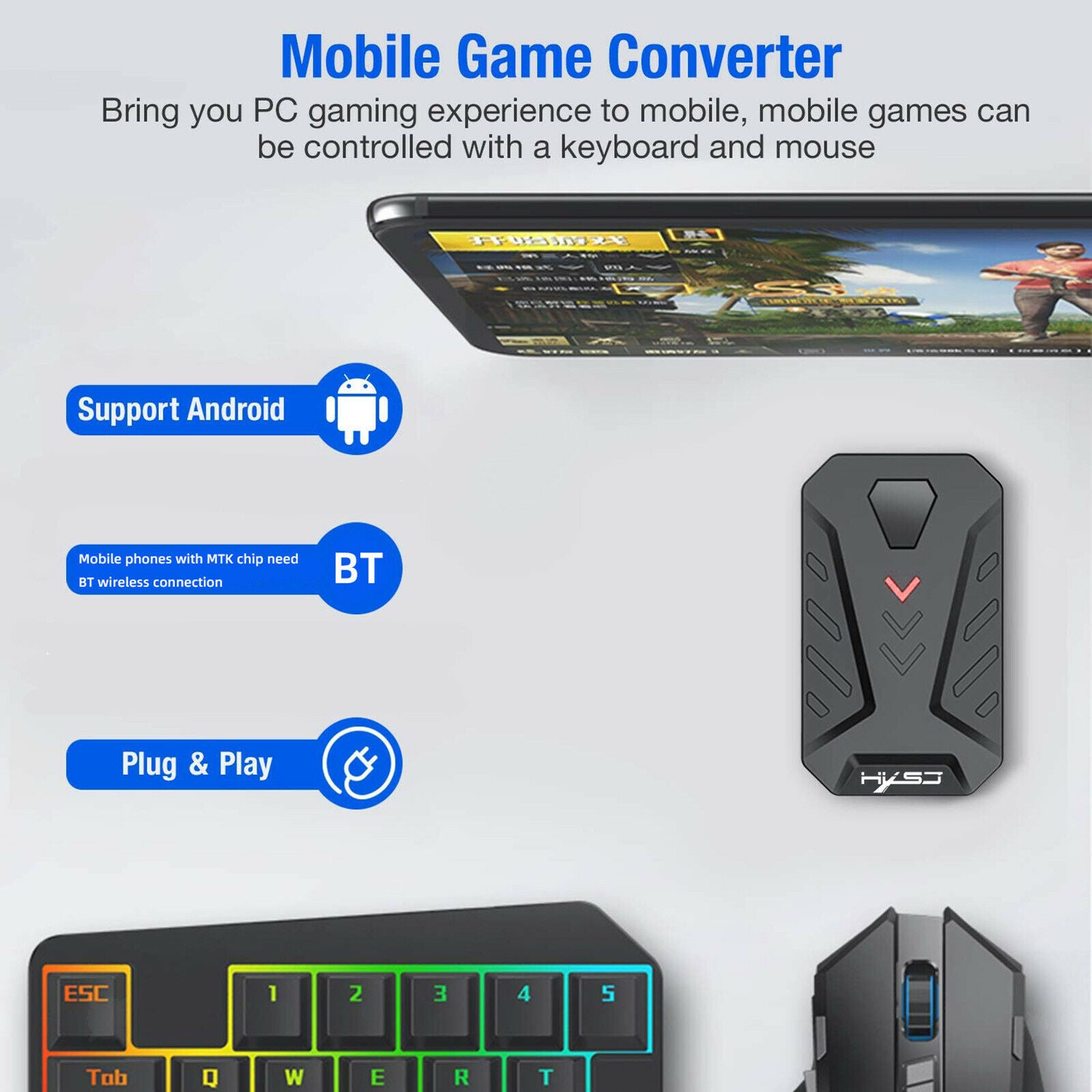 P8 Keyboard Mouse Converter No Lagging for Android System Shooting Games