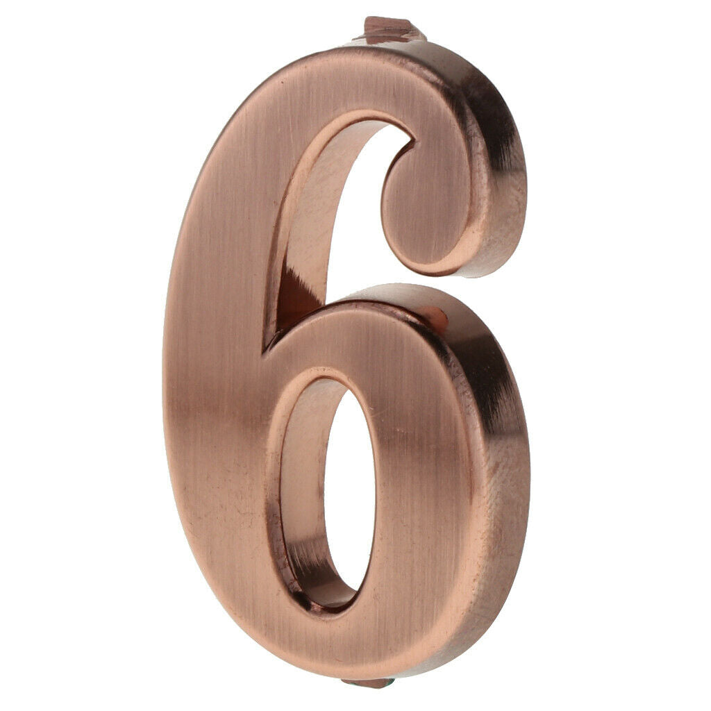 6x ABS Plastic House Door Number Sign Plaque DIY Digit Number 0 to 9 Number