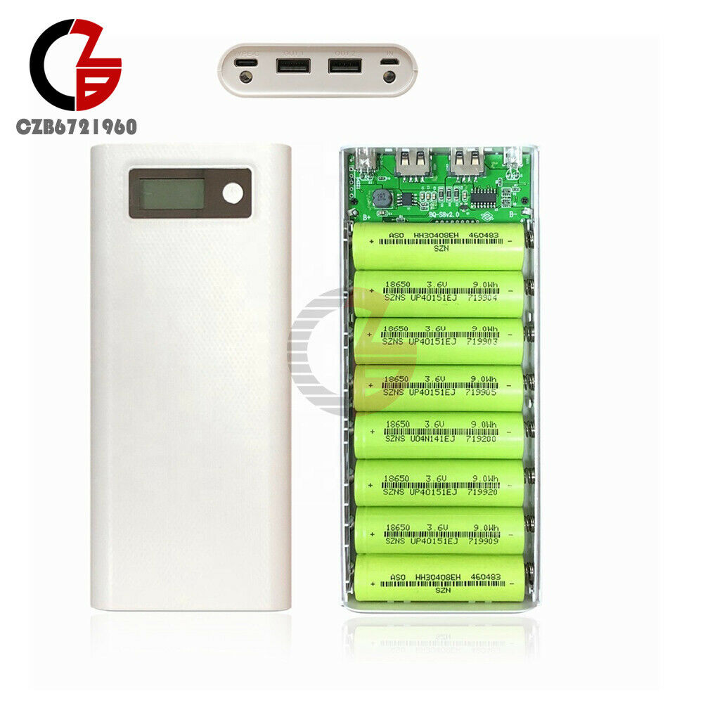 DC 5V 2 Port Battery Charger Portable USB Case Power Bank Charging Box For 18650