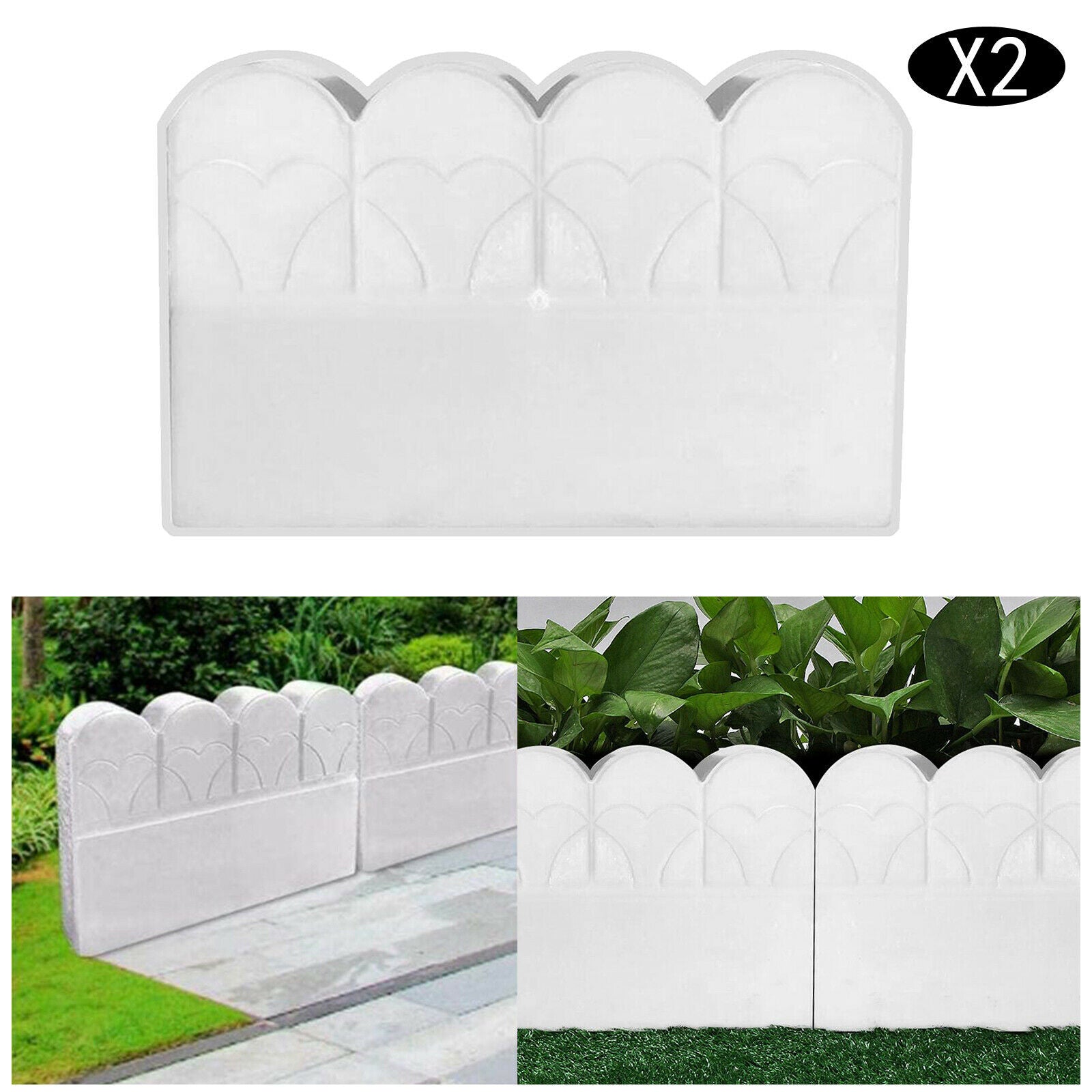 2pcs 40cm Plastic Garden Fence Mould Concrete Cement Fence Molds Walk Maker