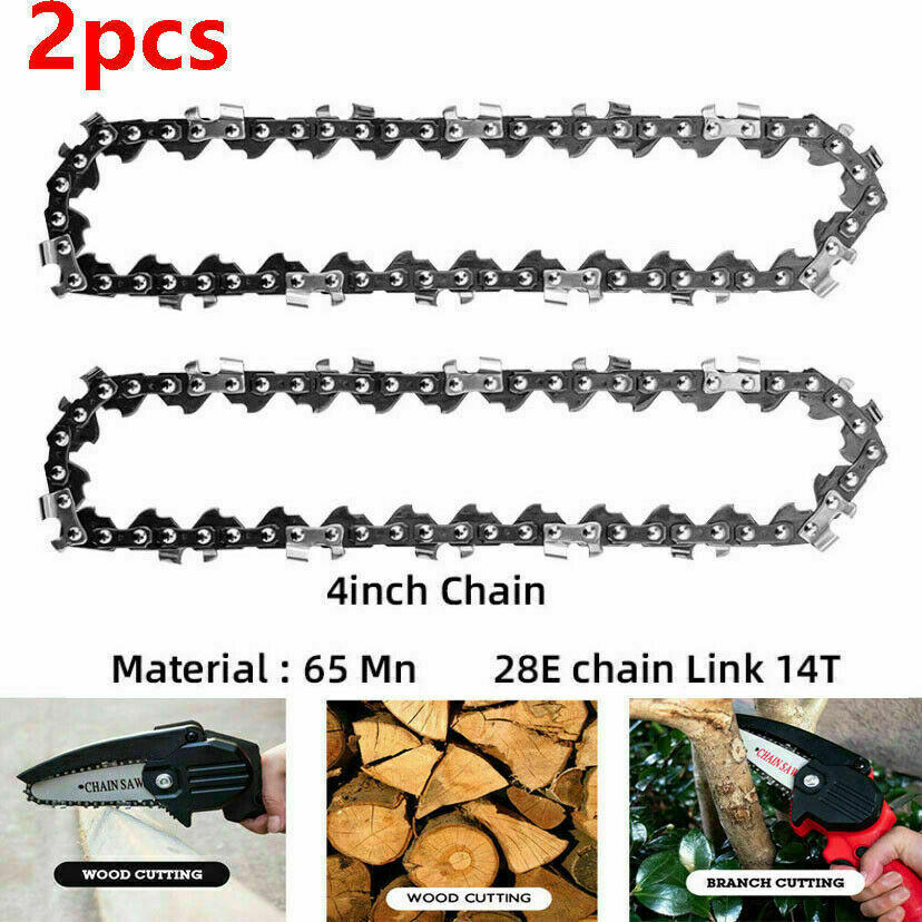 2pcs 4 Inch Replacement Chainsaw Chain for 4" Cordless Electric Mini Chain Saw