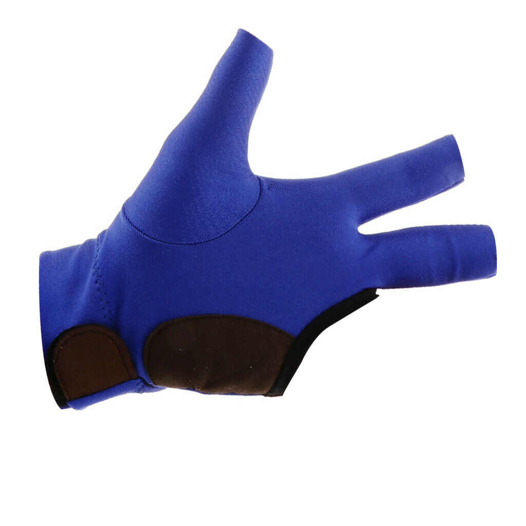 Billiard 3 Finger Glove Snooker Pool Cue Sticks Glove for Left Hand - Blue