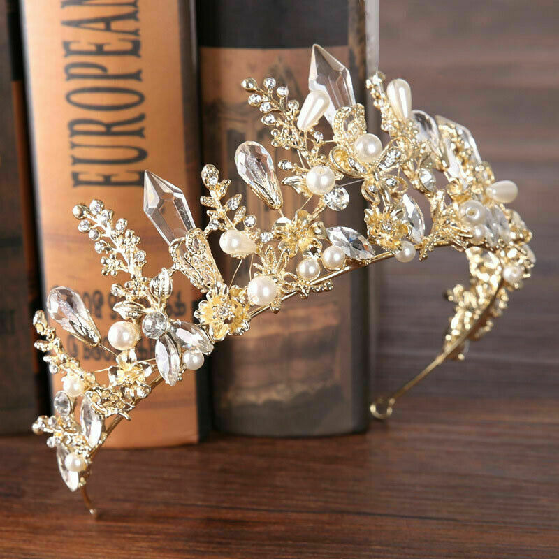 Baroque Lady Crystal Hairband Headband Jeweled Crown Tiara Hair Accessories Prom