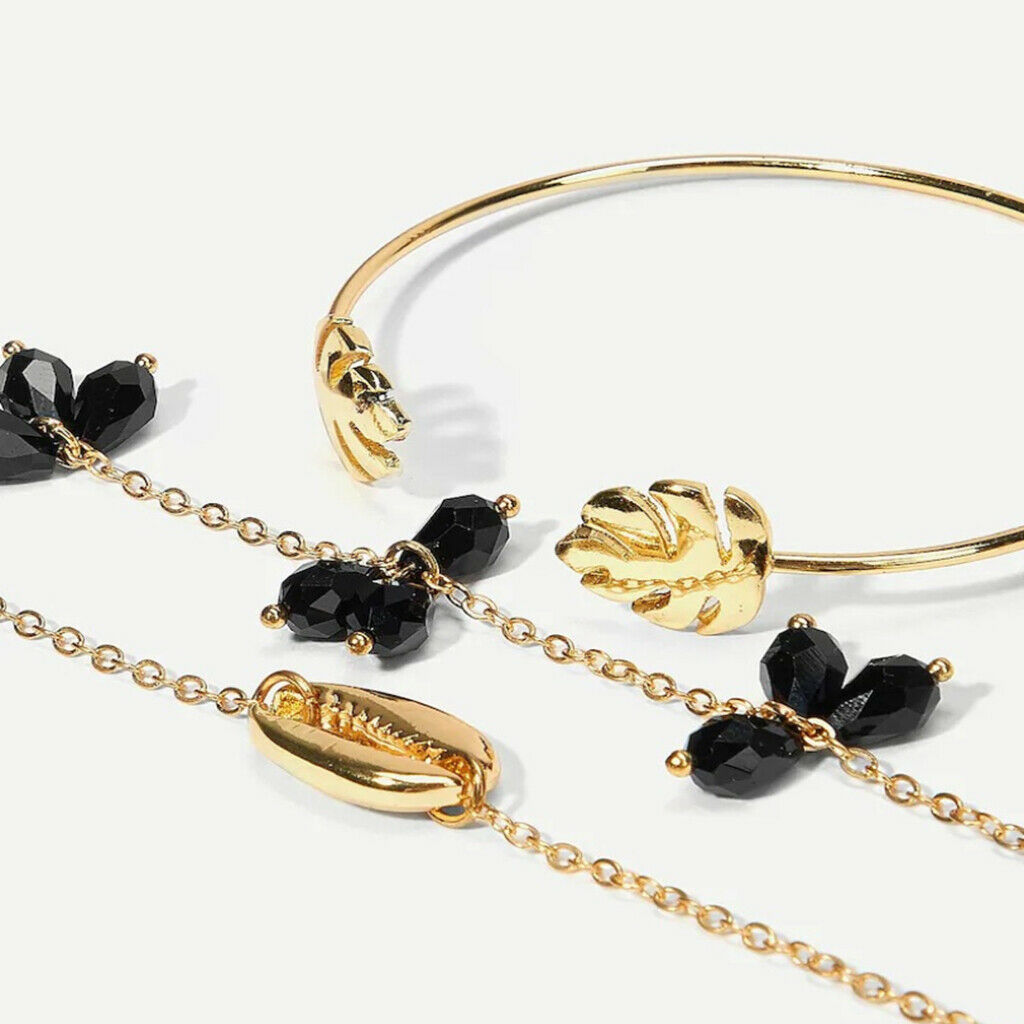 3pcs Fashion Crystal Bracelet Charm Bangle Alloy Wristband Lady Jewelry Gift