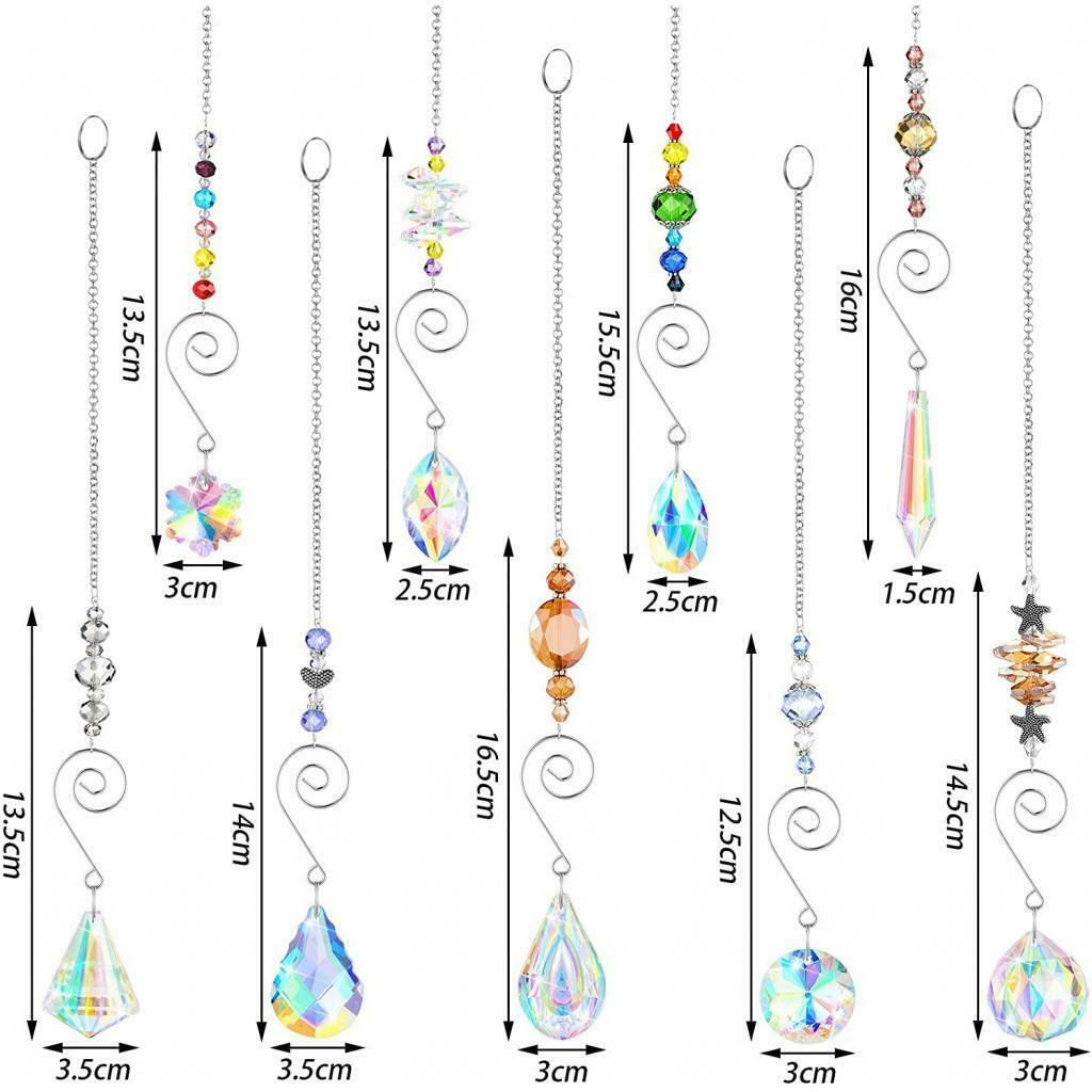 Set of 9 Colorful Crystals   for Wall Wedding Christmas Outdoor