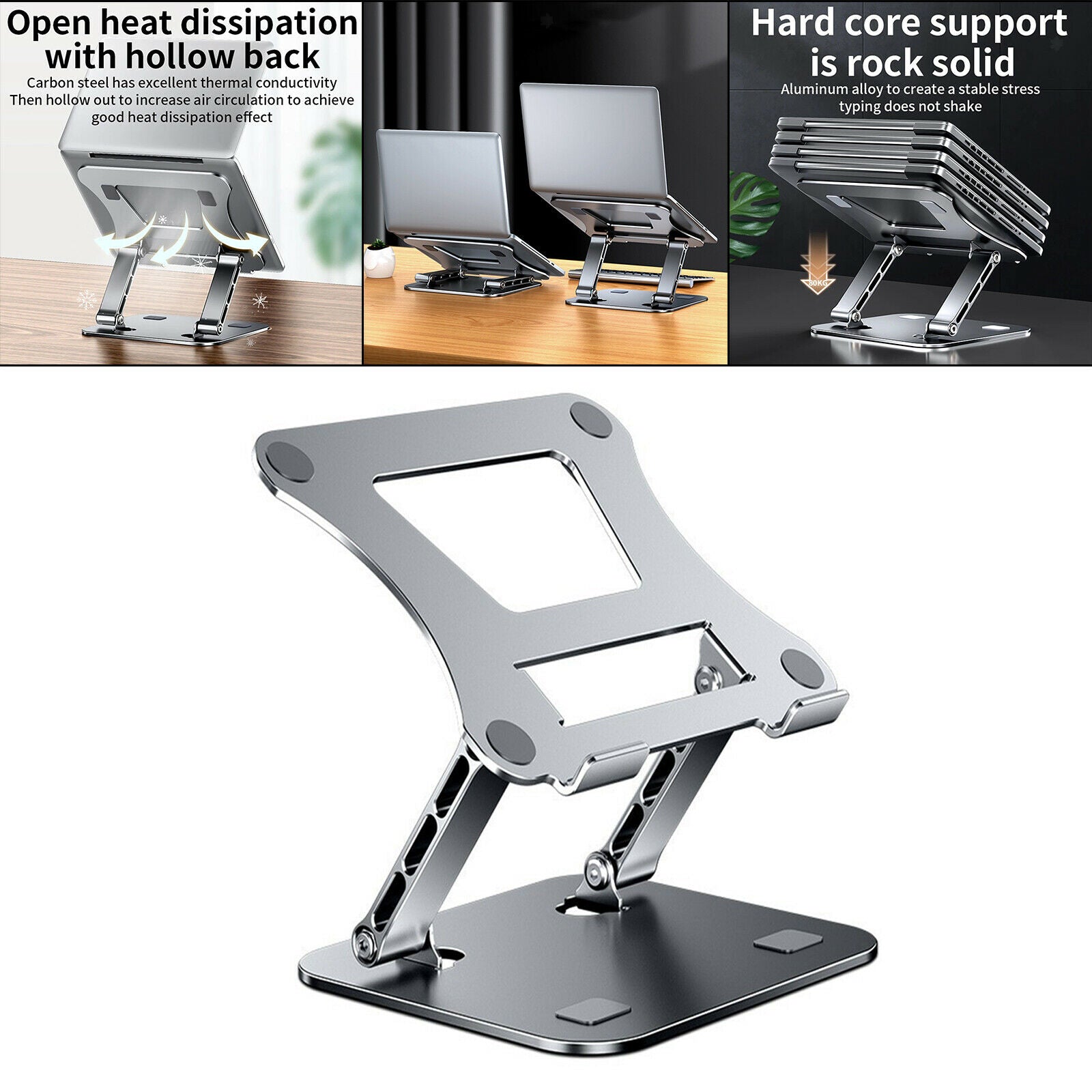 Adjustable Metal Computer Laptop Stand Holder Riser Aluminum Alloy
