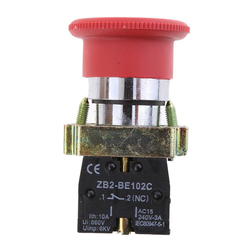 4Pack XB2-BS542 RED 2NC Emergency Latching Rotary Stop Push-button Switch