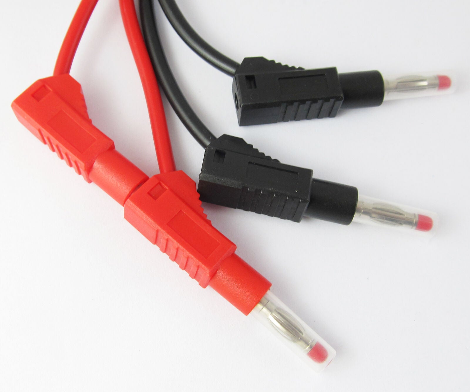 1.2M Dual Transparent Flexible Insulated Stackable 4mm Banana Plug Silicon Cable