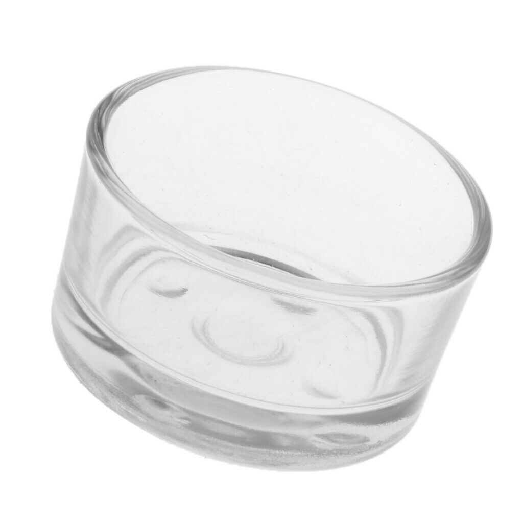 2 Count Transparent Glass Reptile  Water Food Bowl Feeder Bowl Basin