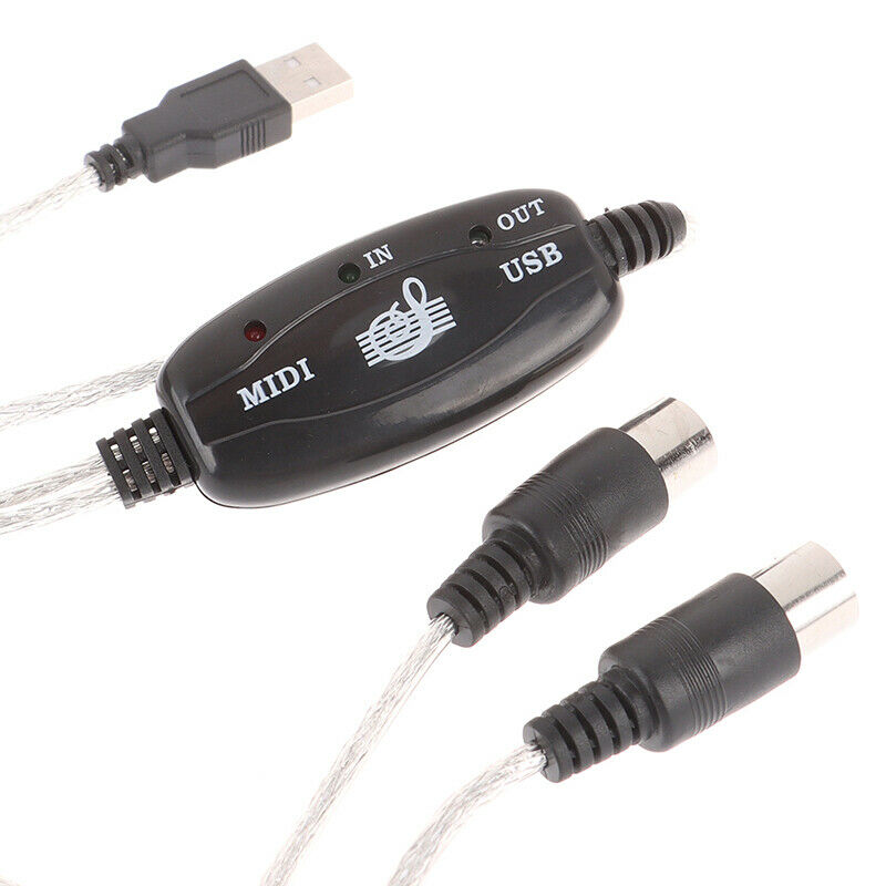 USB IN-OUT MIDI Interface Cable Converter to PC Music Keyboard Adapter CoDEAU