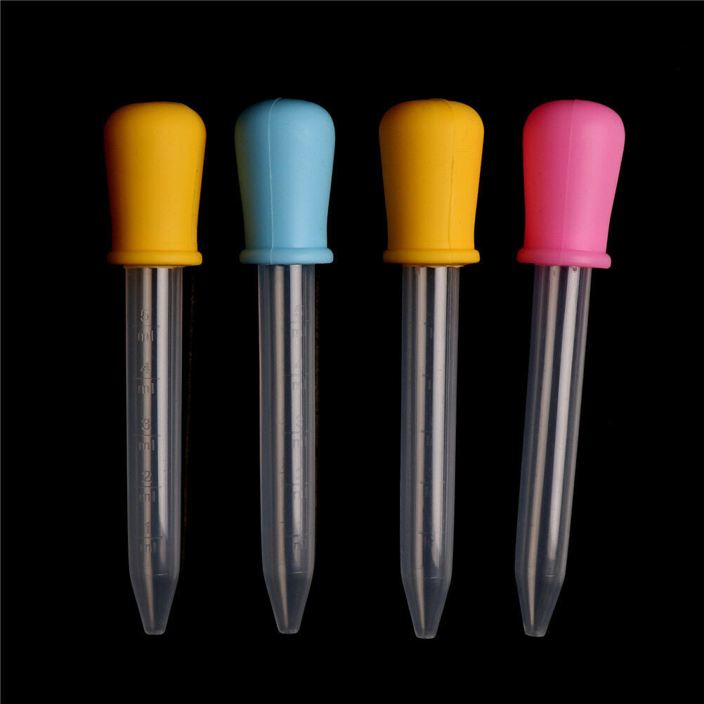 2Pcs Newborn Baby Plastic Silicone Feeding Medicine Dropper Spoon Burette.l8
