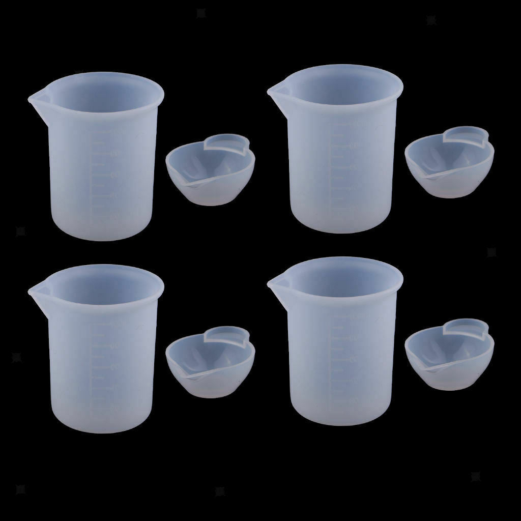 2 Types (8pcs) Graduated Transparent Polypropylene Cups 100ML Measuring Cup for