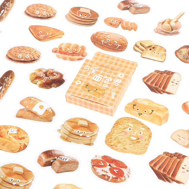 46Pcs/box Lovely Bread Stickers DIY Diary Stationery Scrapbooking Memo St.l8