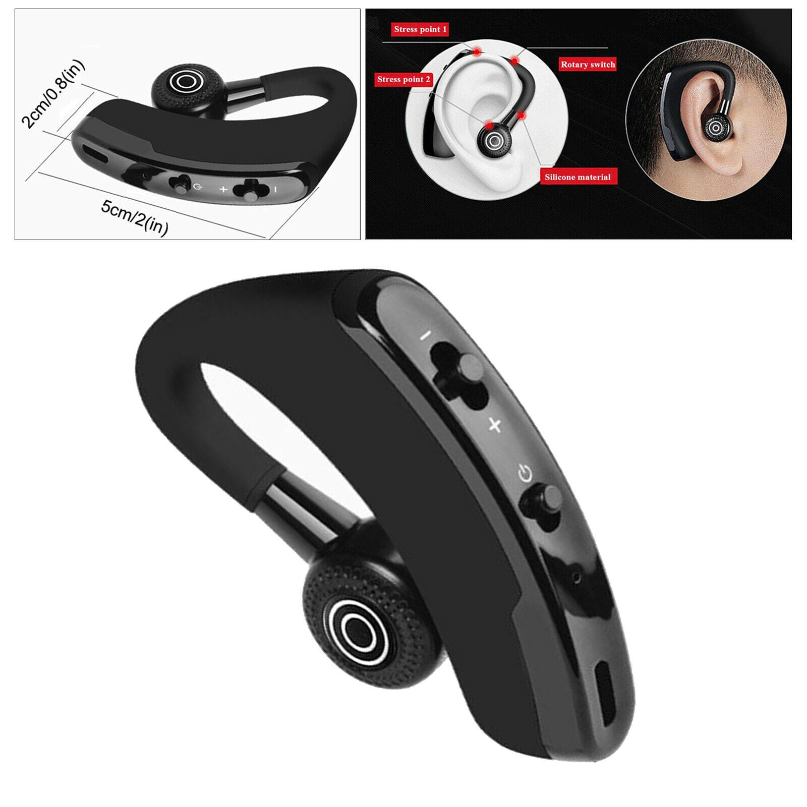 Wireless Bluetooth Headset with Microphone for Cell Phone Driving Office PC