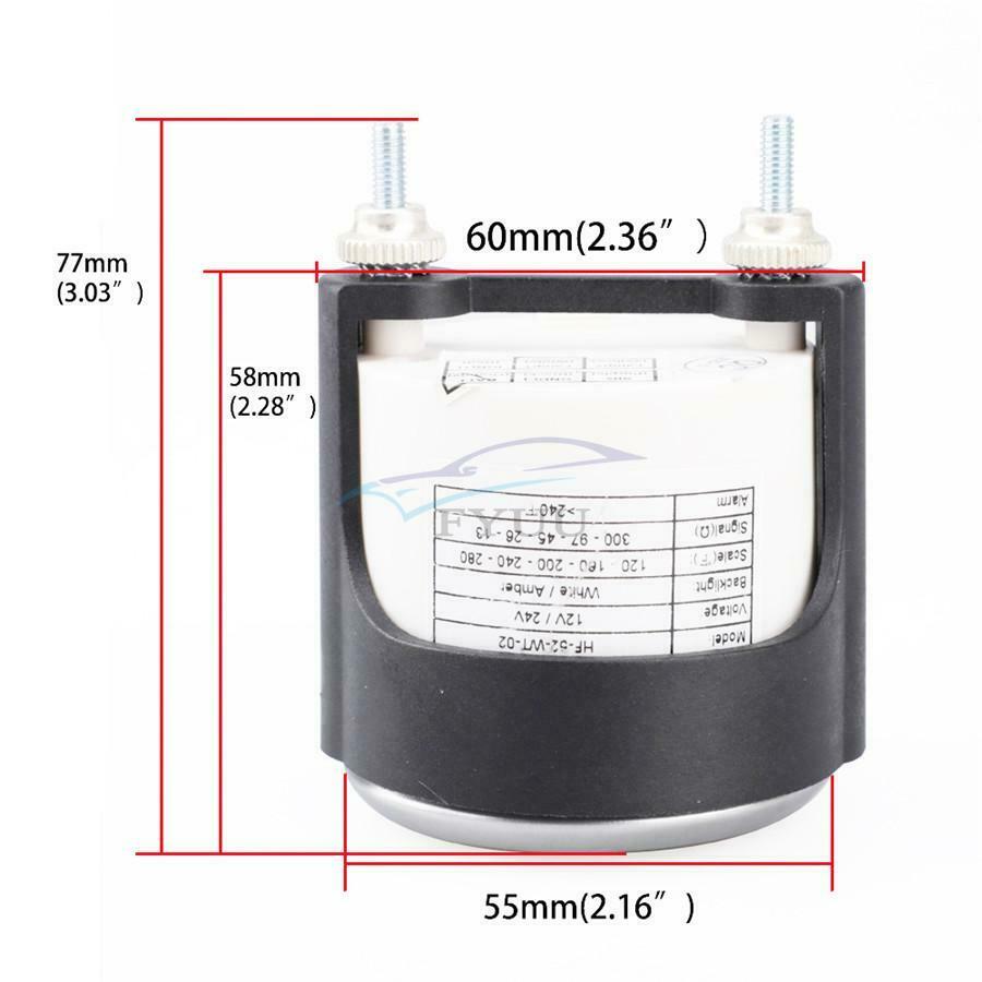 90° LED Waterproof Rustproof PMMA Car Water Temperature Meter Kit For Truck Bus