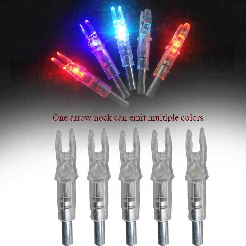 12pcs Colorful Archery Arrow Nocks Led Lighted Tails DIY Arrow Shaft 6.2MM