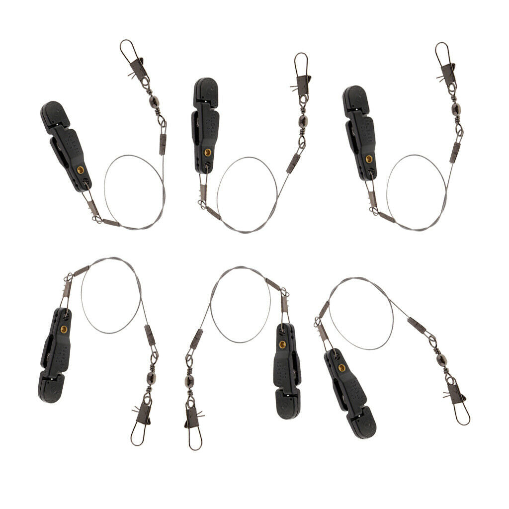 6pcs Padded Heavy Tension Snap Release Clip & Leader Snap for Planer Board