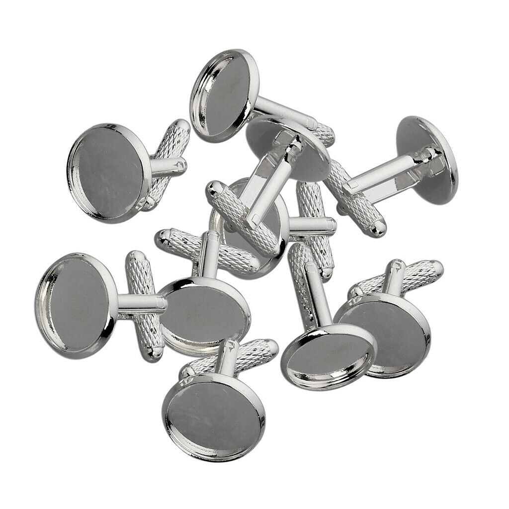 10pcs Blank Round Cuff Link Setting Base Pad Cuff Links Jewelry Findings DIY