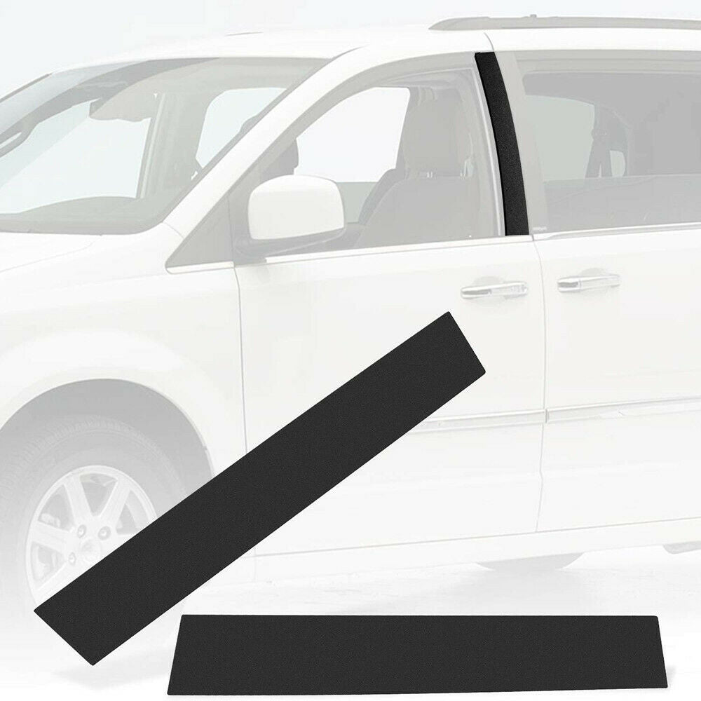 For Dodge Grand Caravan Pair Black Front B Pillar Post Moulding Cover Trim Caps