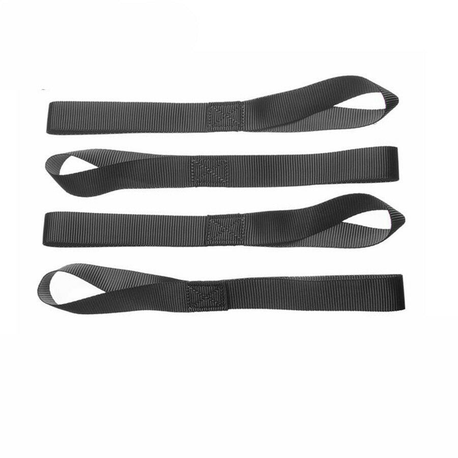 8x Black Soft Loop Tie Down Strap for Towing Cargo ATV UTV Motorcycle Snowmobile