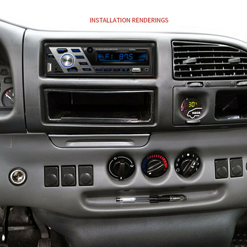 Dual USB Car Stereo MP3 Player Bluetooth Music AUX Radio Audio Voice Control 12V