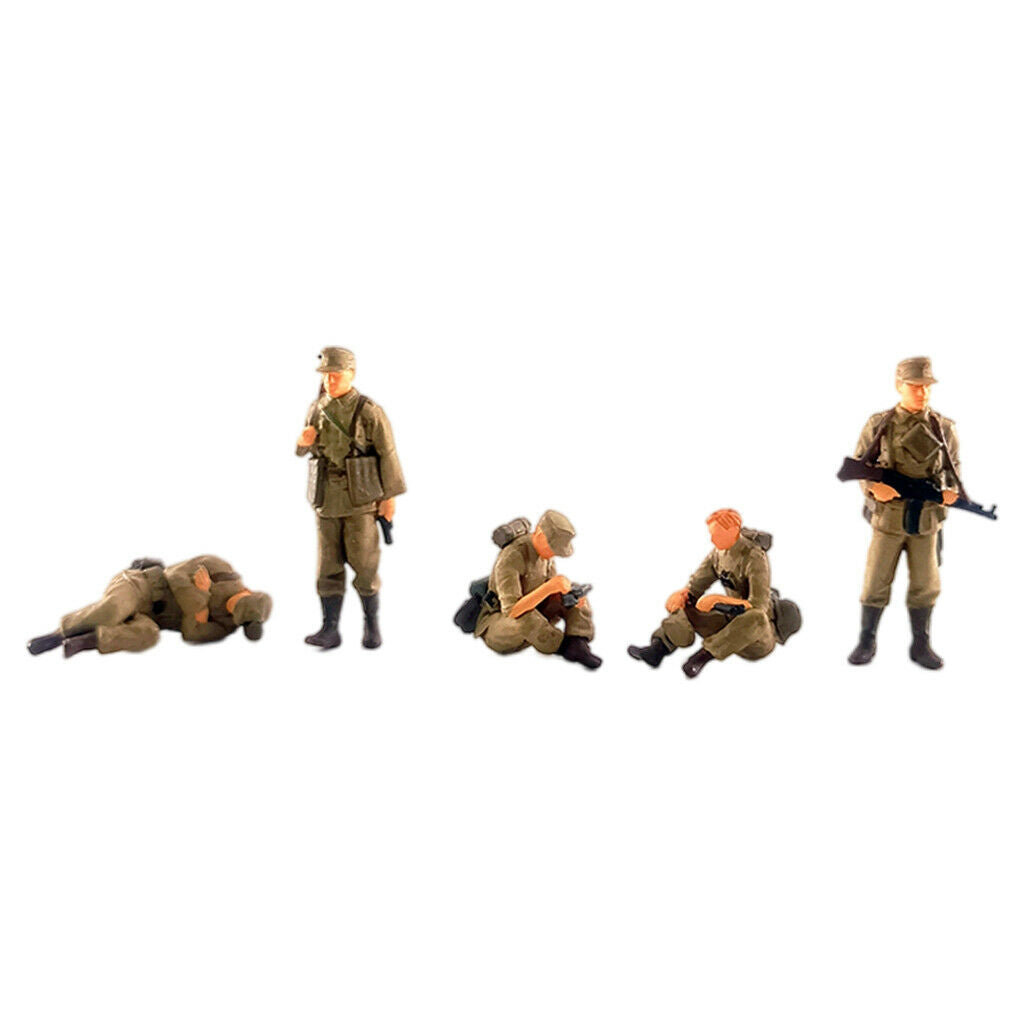 5 Pack 1:72 Hand Painted 2cm Man Soldiers Street Layout Diorama for Matchbox