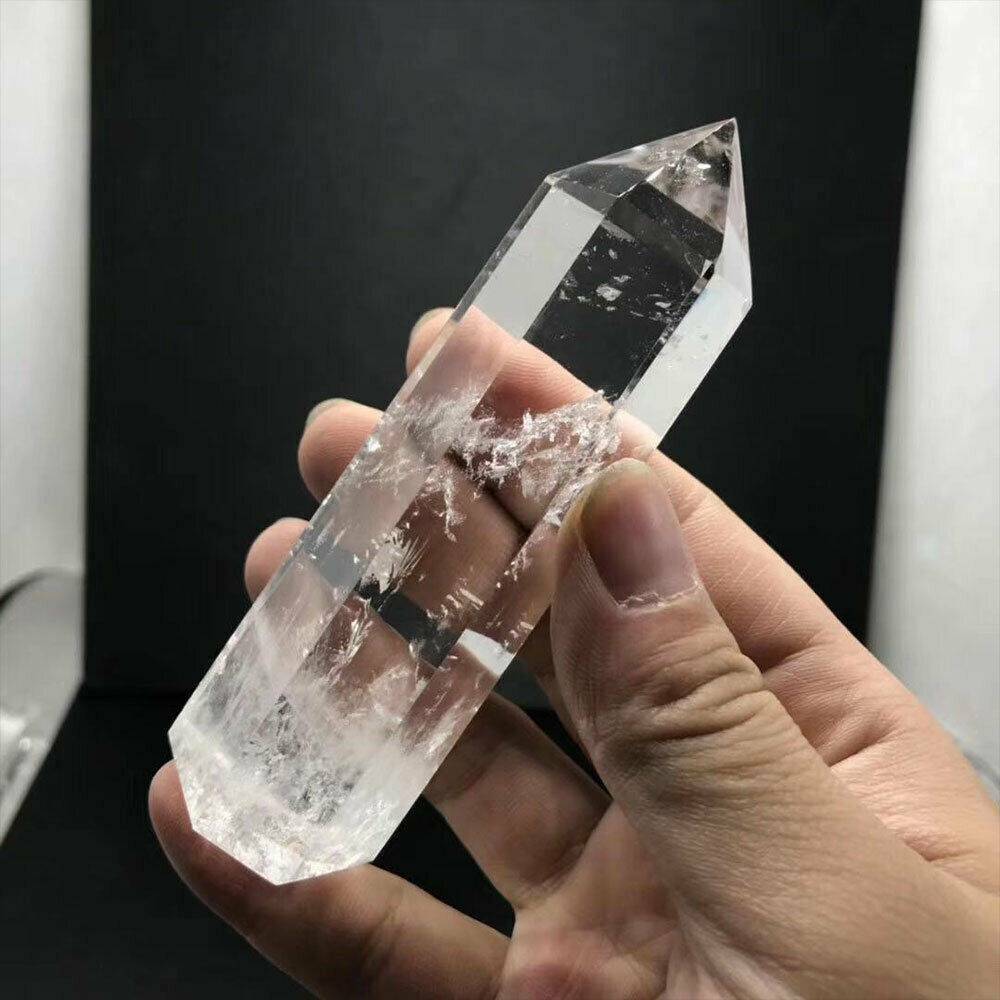 100% Clear Quartz Crystal Point (60-70mm) Natural Wand Specimen, Reiki Healing