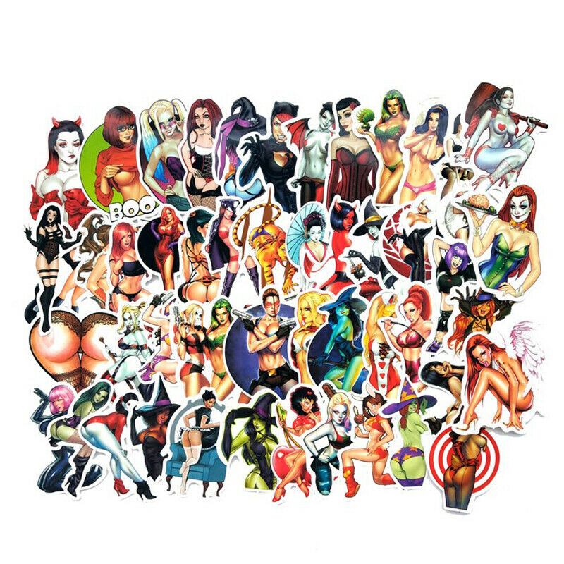 50X Sexy Demon Beauty Anger Devil Angel Women Lady Girls Anime Sticke.l8