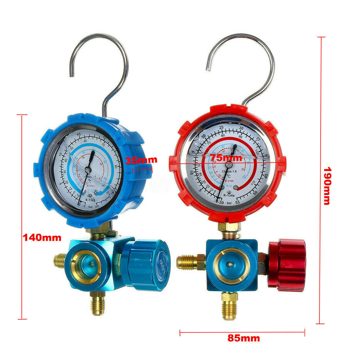 R410a R134a Digital Manifold Gauge Set HVAC A/C Refrigeration Charging Kit L/H