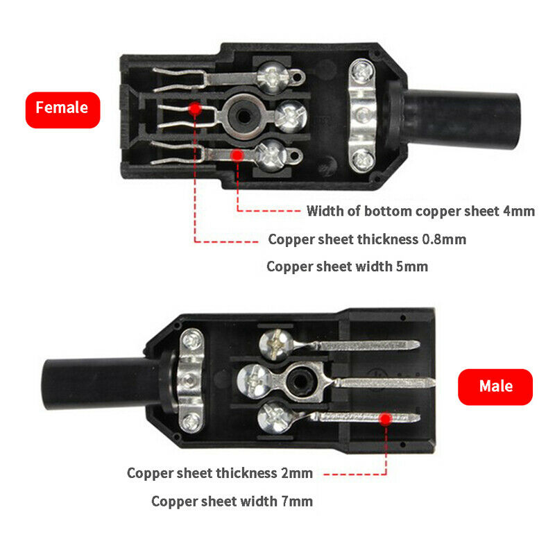 1 Pair C13 IEC Rewirable Male & Female Inline Socket Plug 10A 250V 3 Pin Ket DF