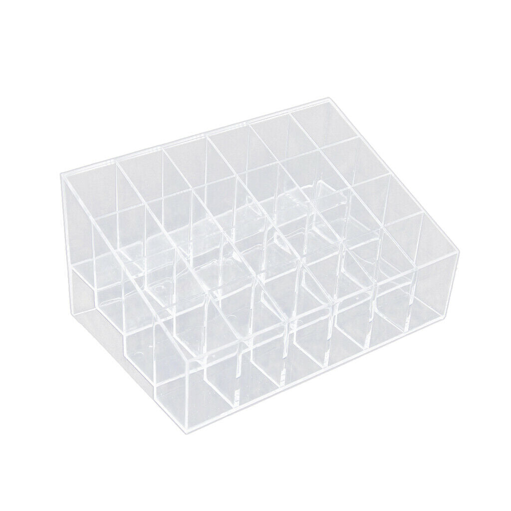 24 Slots Acrylic Lipstick Cosmetics Display Stand Case Organizer Box Rack