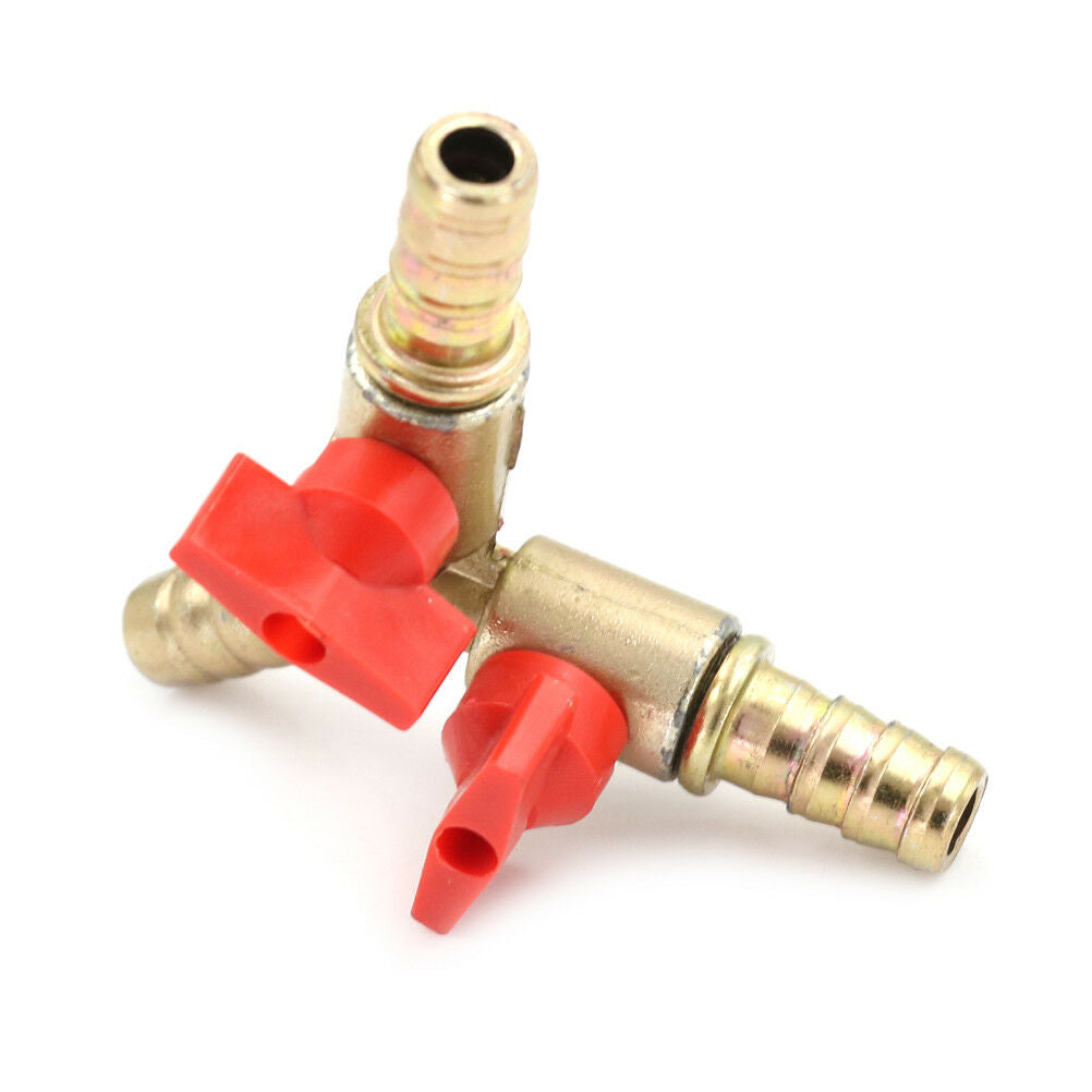 3Way Tee Brass Y Shut off Ball Valve3/8" 10mm Barb Fuel Gas Oil / Valve Cl.l8