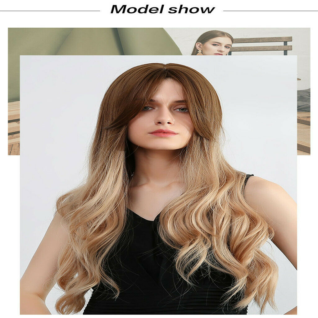 Elegant Charming Female Heat Resistant Body Wave Wig w/ Bangs for Wedding