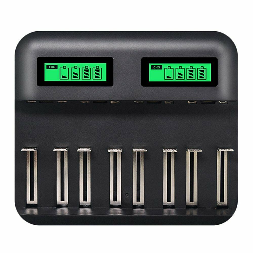 8 Slots Lcd Display Usb Smart Battery Charger For Aa Aaa Sc C D Size Rechar X1W1